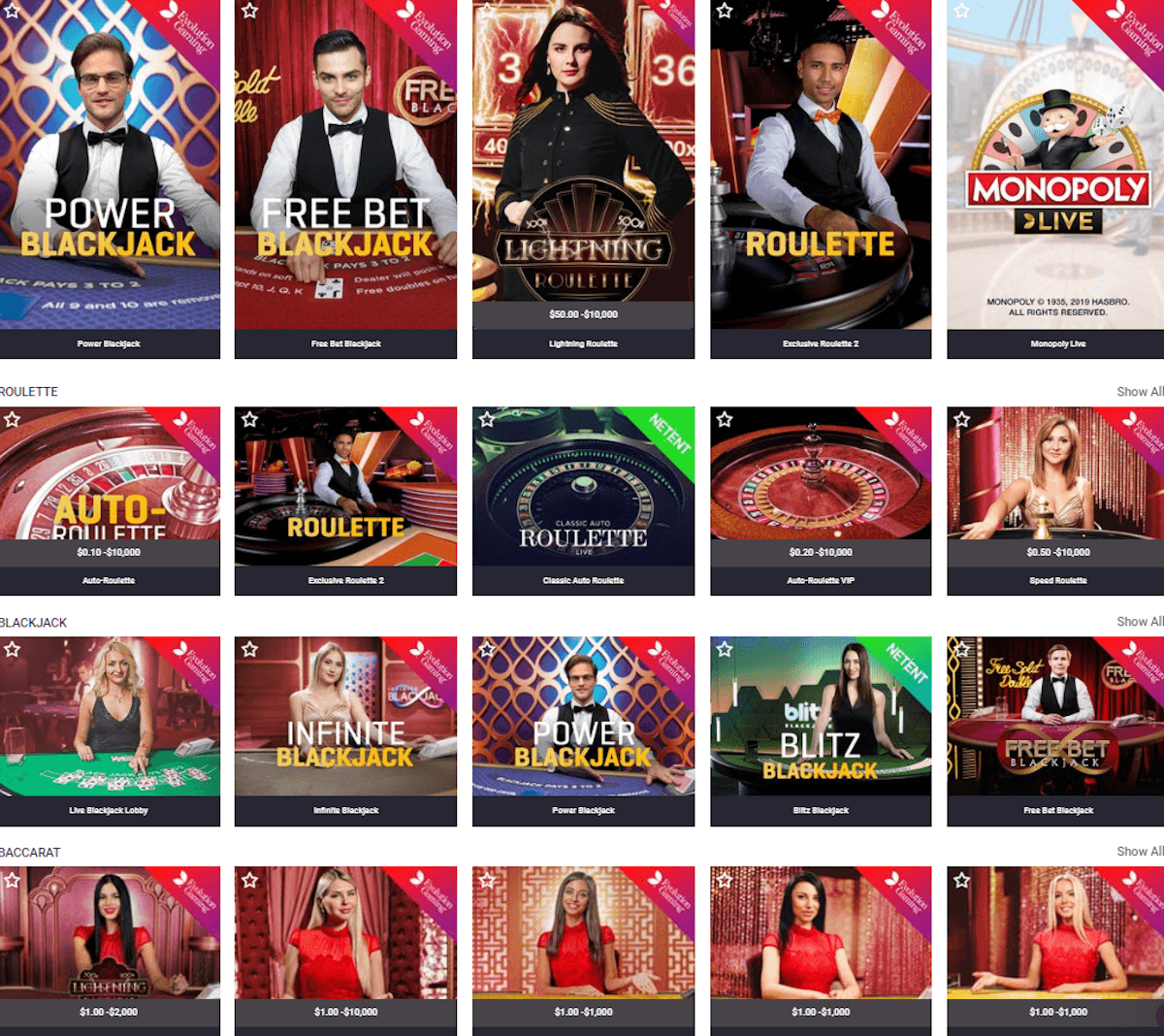 live dealer casino games
