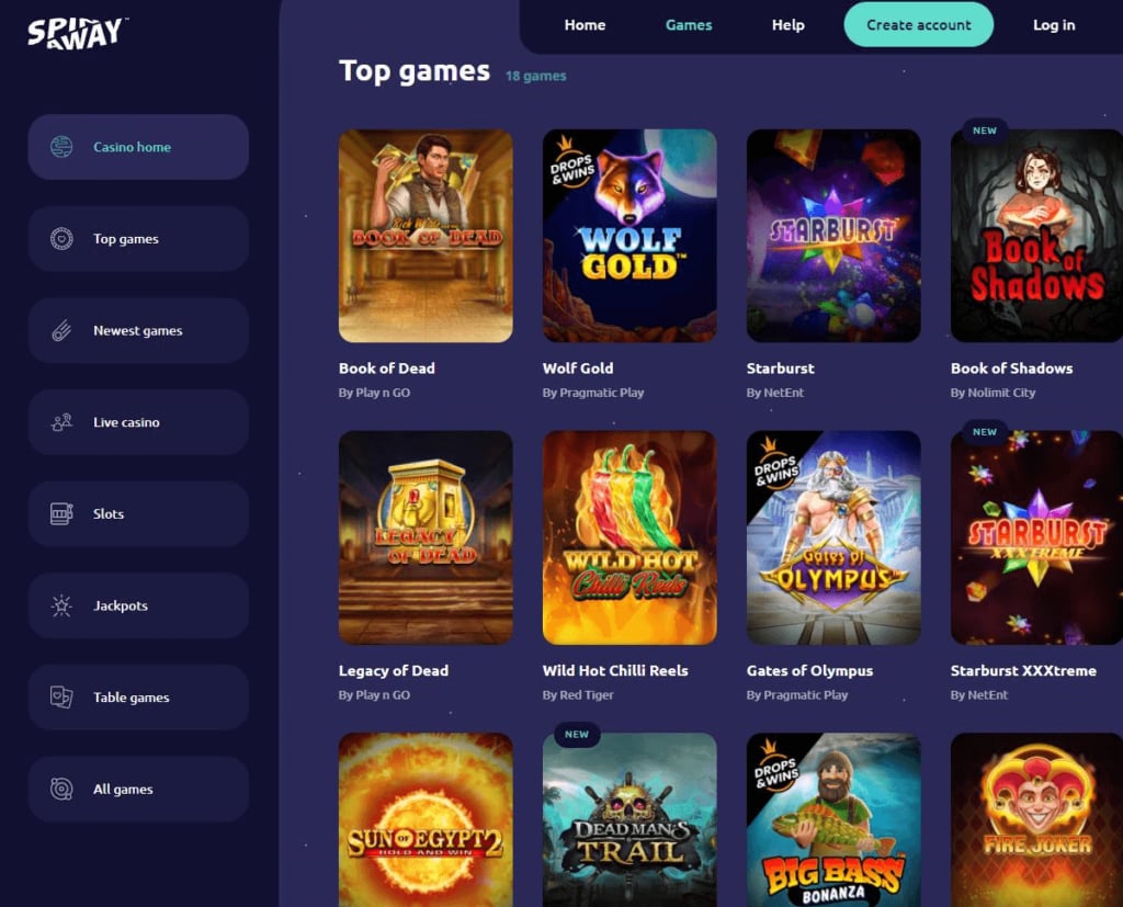Spin Away casino games