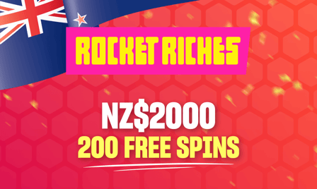 rocket riches $2000 + 200 free spins