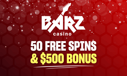 barz casino 50 free spins & $500 bonus