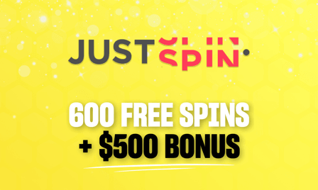 justspin 600 free spins + $500 bonus