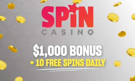 spin casino $1,000 bonus + 10 free spins daily
