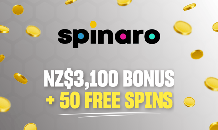 spinaro NZ$3,100 bonus + 50 free spins