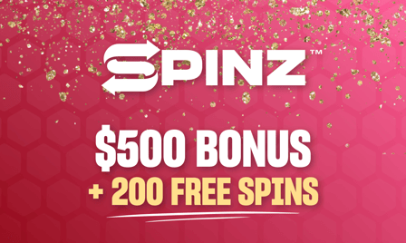 spinz $500 bonus + 200 free spins