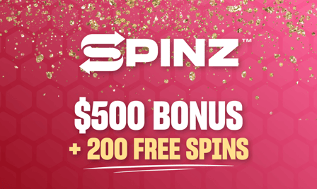 spinz $500 bonus + 200 free spins